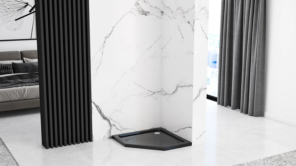 Zuhanytálca Diamond Black 90x90 7