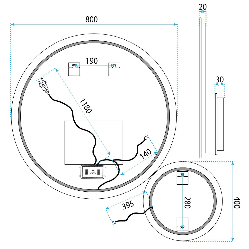 LED Tükör R-8040 80cm + 40cm 7