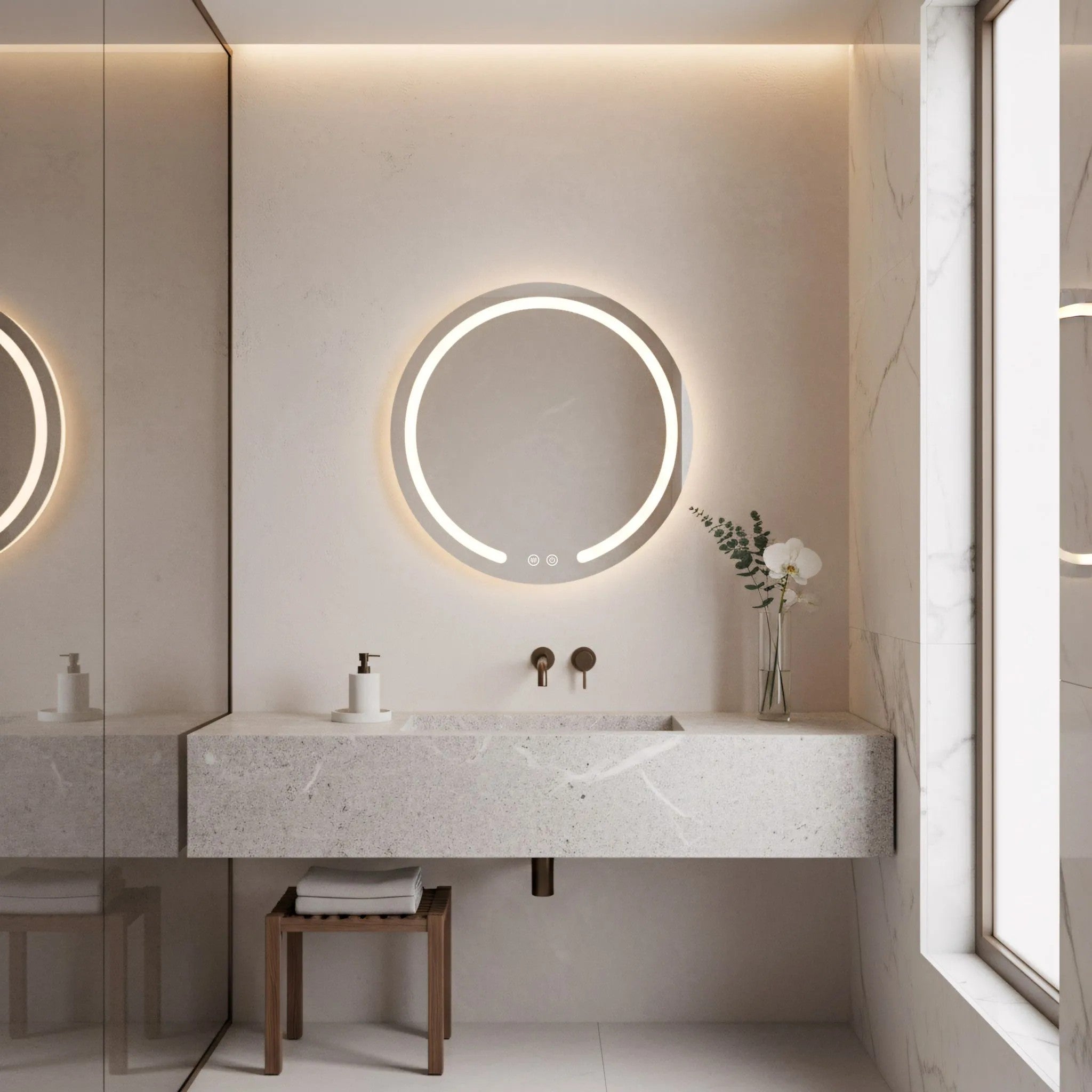 LED Tükör 50cm Modern 7
