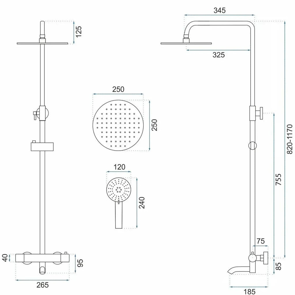 Termosztátos Zuhanyszett Lungo Titan 7