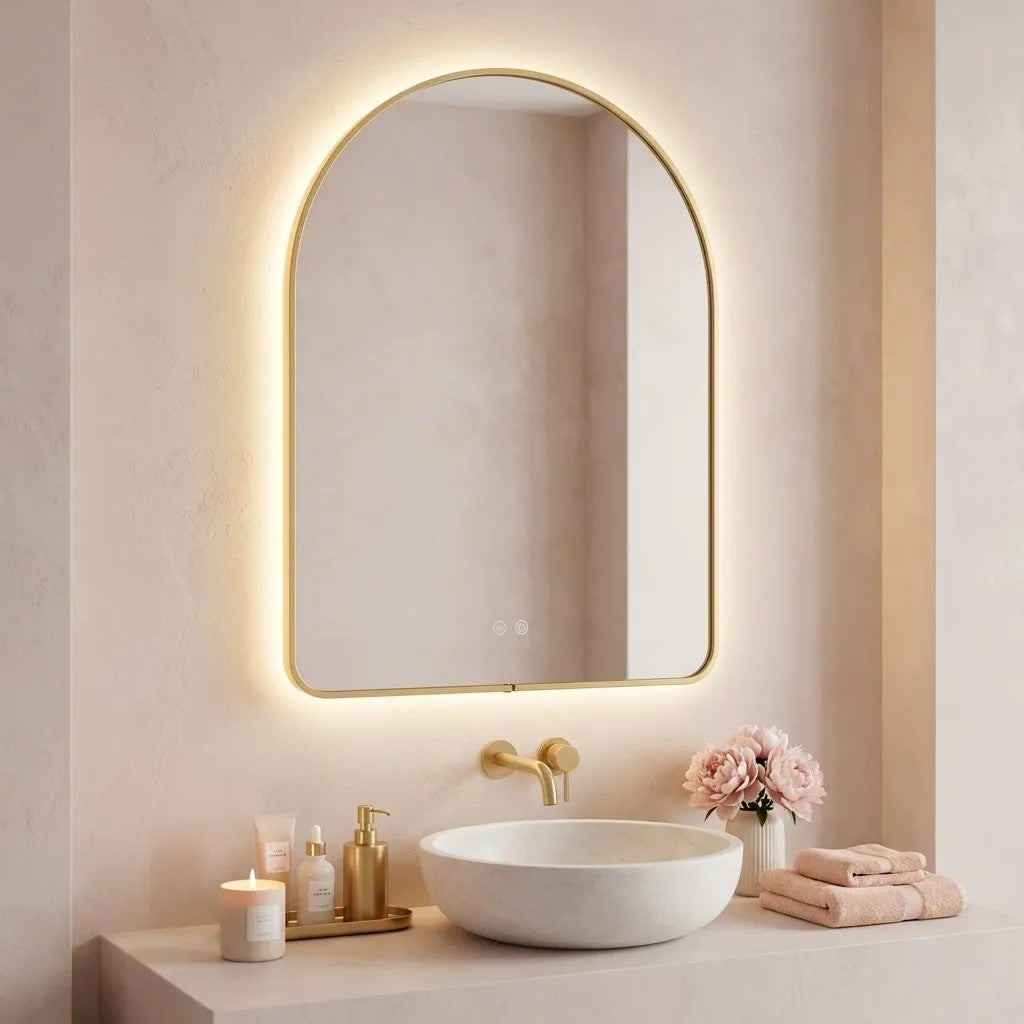 LED Tükör 80x60cm CAMLOT Brush Gold 7