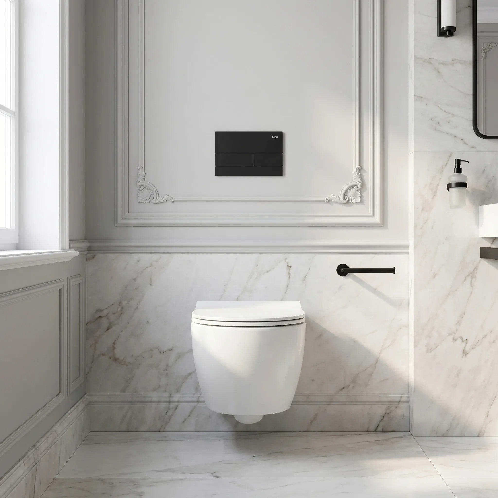 Beépíthető WC Tartókeret Szett Slim 024N T Black Matt Nyomólappal 8