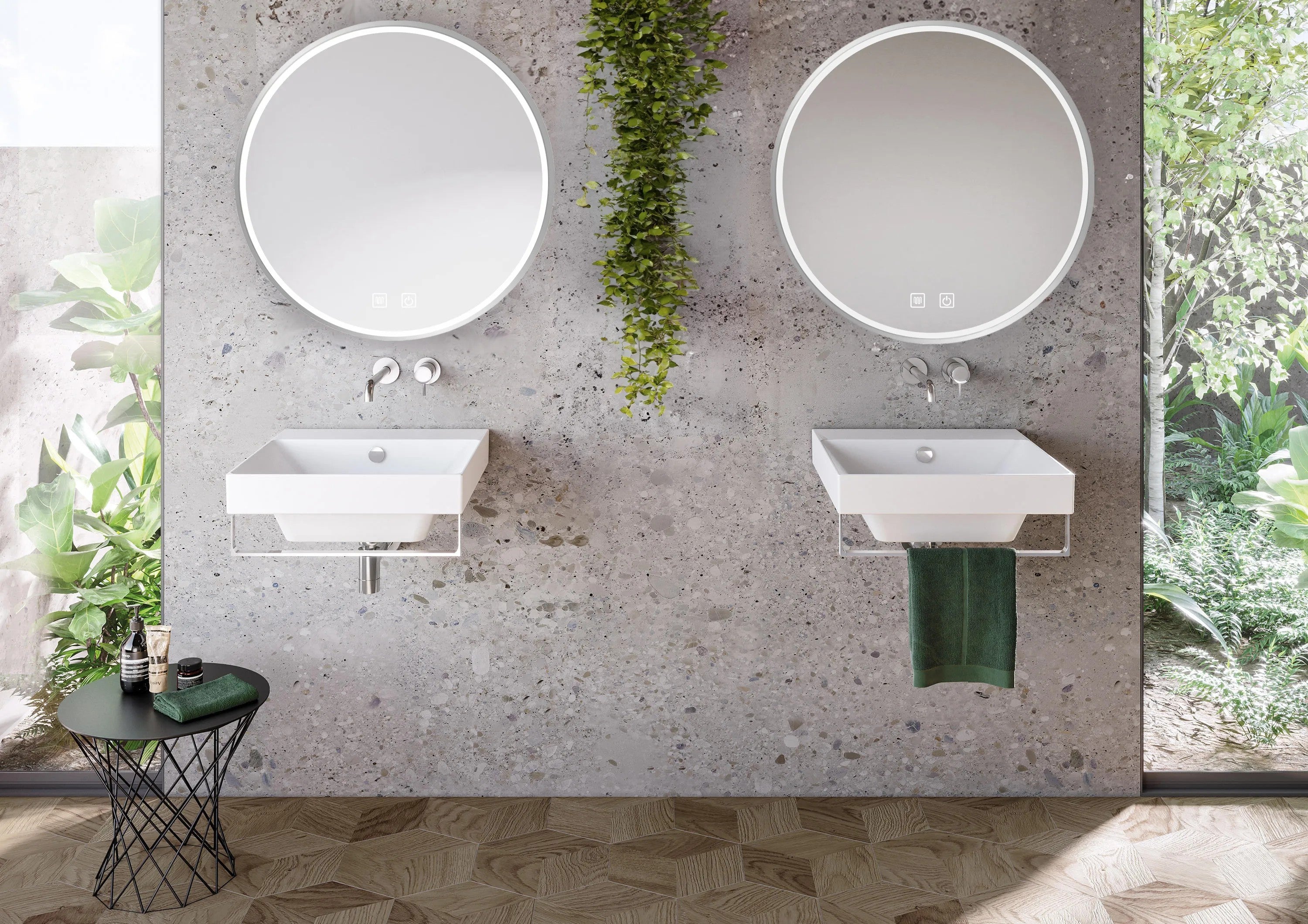 LED Tükör 80cm MMJ BRUSH SILVER 8