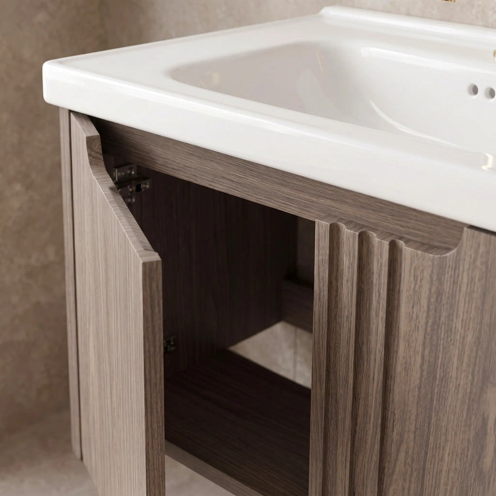 Fürdőszobaszekrény Mosdókagylóval Rea DB86-60L-1 Dark 60cm 8