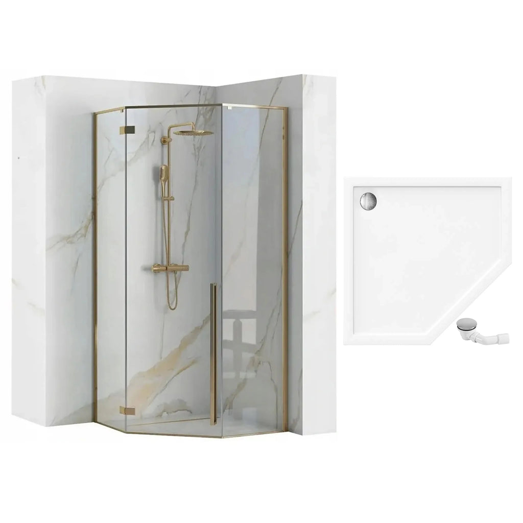 Zuhanykabin DIAMOND GOLD 90x90 Zuhanytálca Nélkül 8