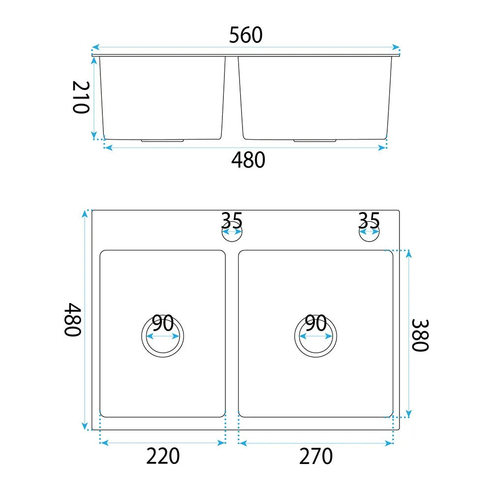Acél Mosogatótálca Toby BRUSH GOLD Konyhai Csaptelep Nélkül 8