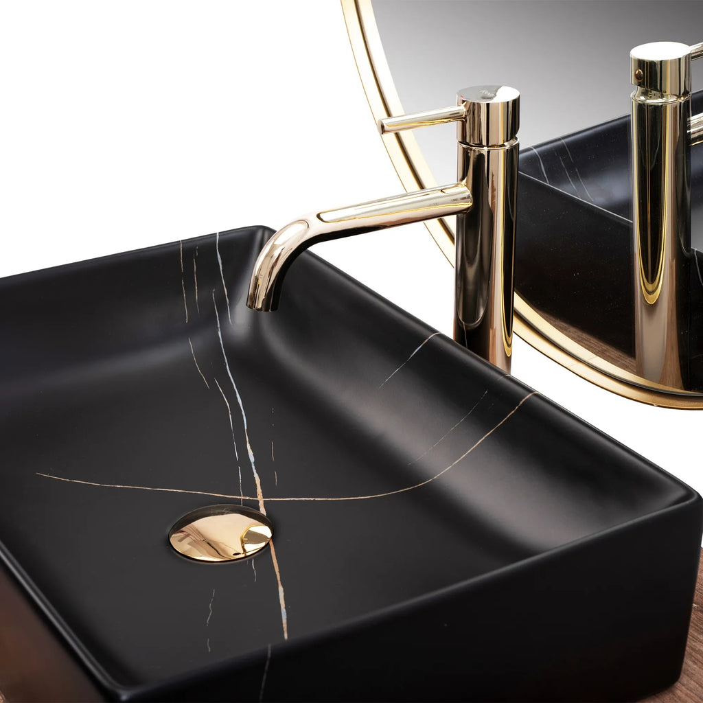 Pultos Mosdó REA Inga Black Marble Mat 8