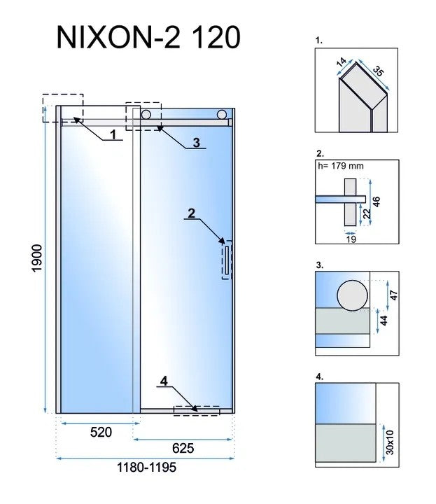 Zuhanyajtó Rea Nixon-2 120 Bal 8