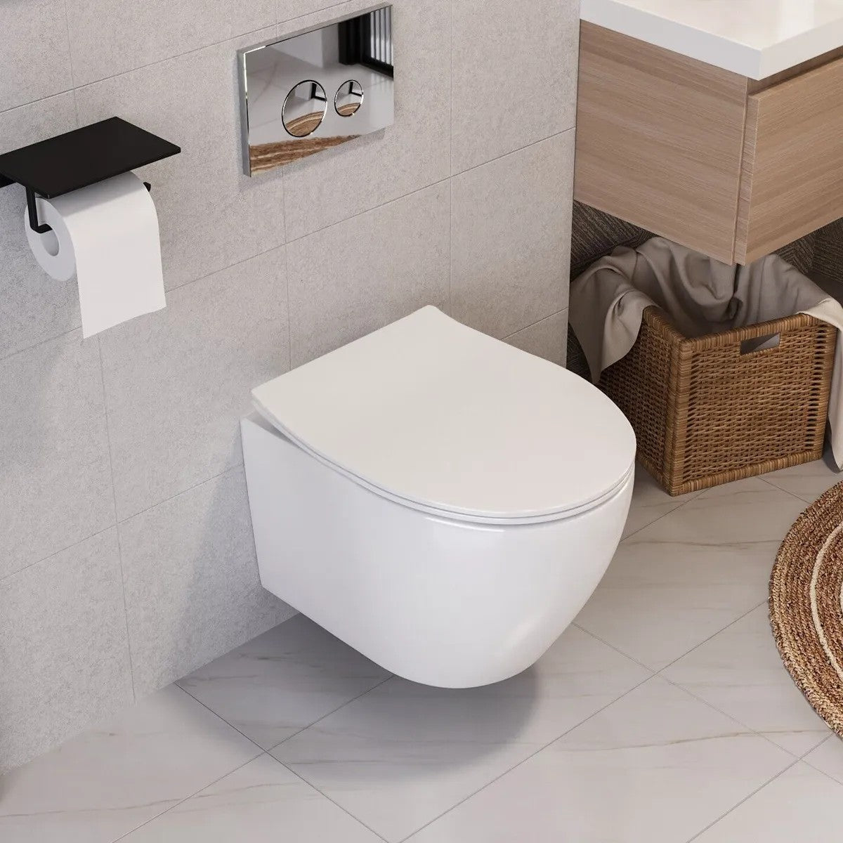WC Csésze WC Carlo Flat Mini Rimless + Bidé Carlo Mini 8