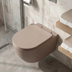 Focus Fali WC Csésze Szett + Pultra Szerelhető Mosdó Rea Focus Taupe 8