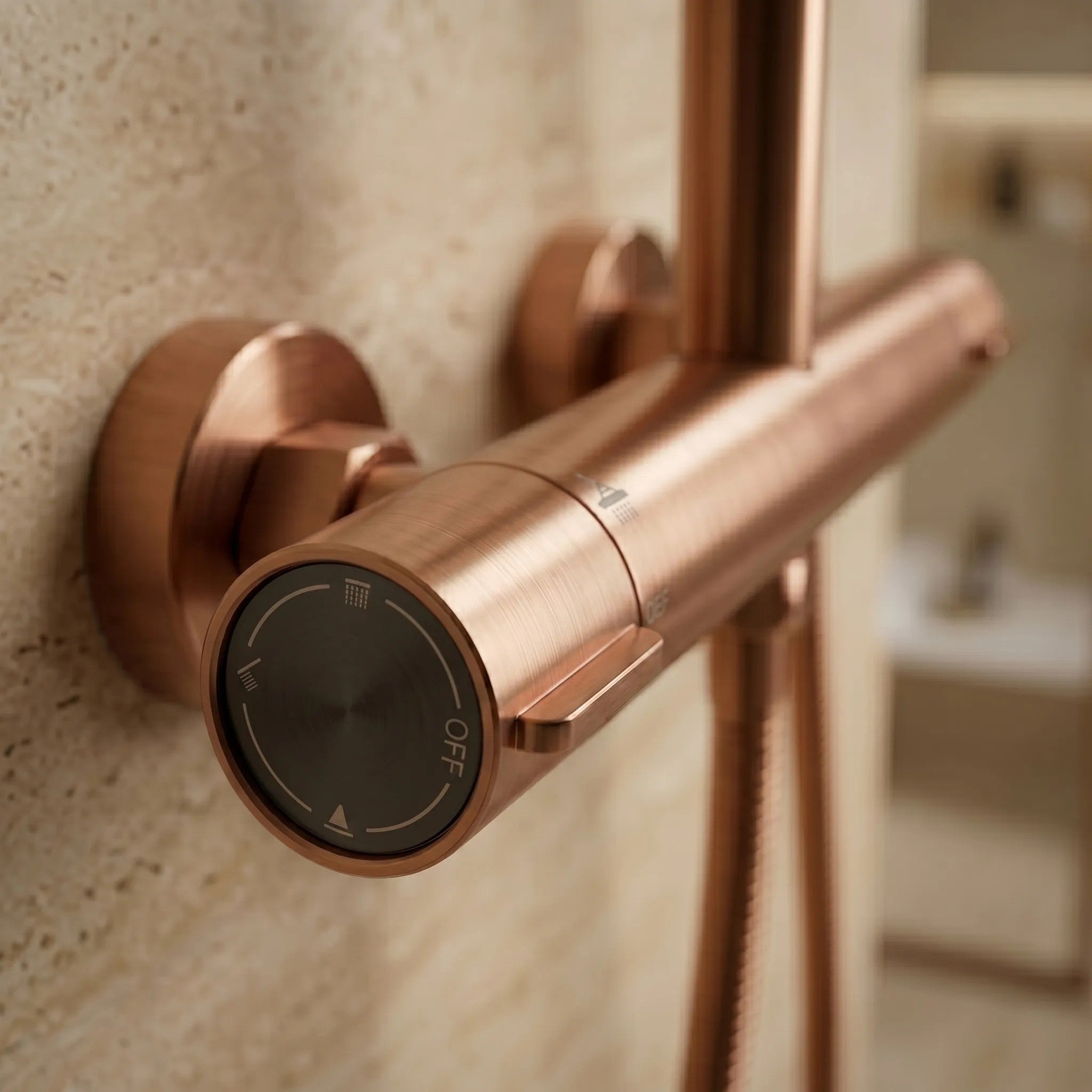 Termosztátos Zuhanyszett Drop Brush Copper 8