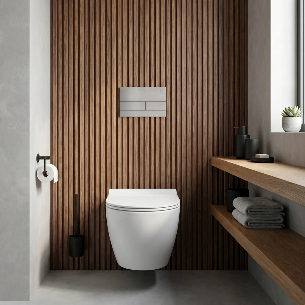 Beépíthető WC Tartókeret Szett Slim 024N T Brush Steel Nyomólappal 8
