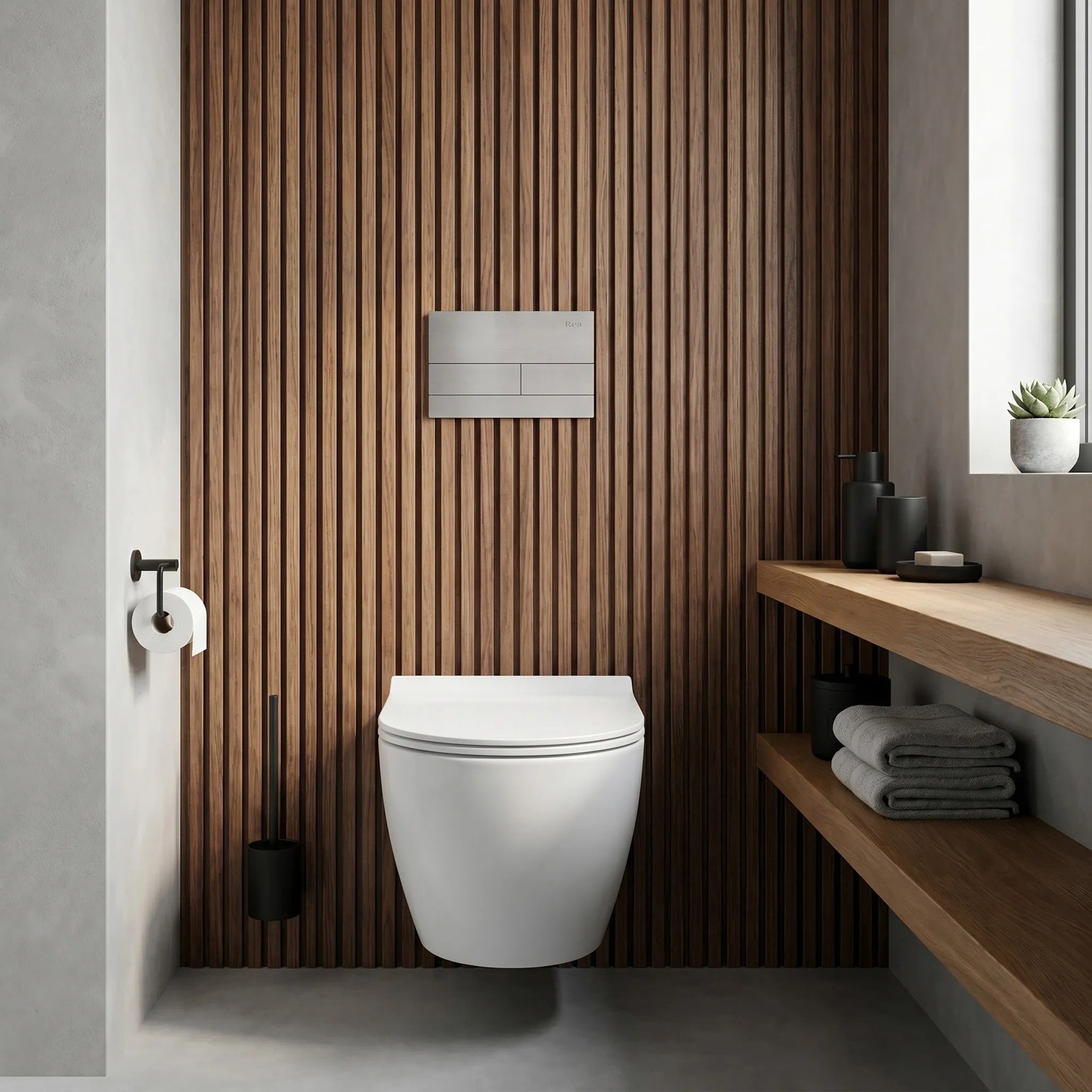 Beépíthető WC Tartókeret Szett Slim 024N T Brush Steel Nyomólappal 8