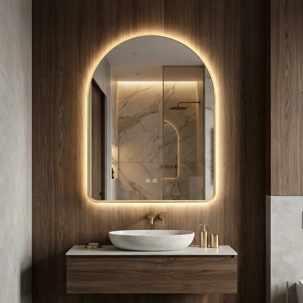 LED Tükör 80x60cm CAMLOT Brush Gold 8