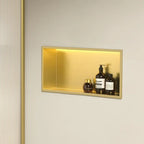 Süllyesztett Fürdőszobai Polc LED 30x60 Brush Gold 8