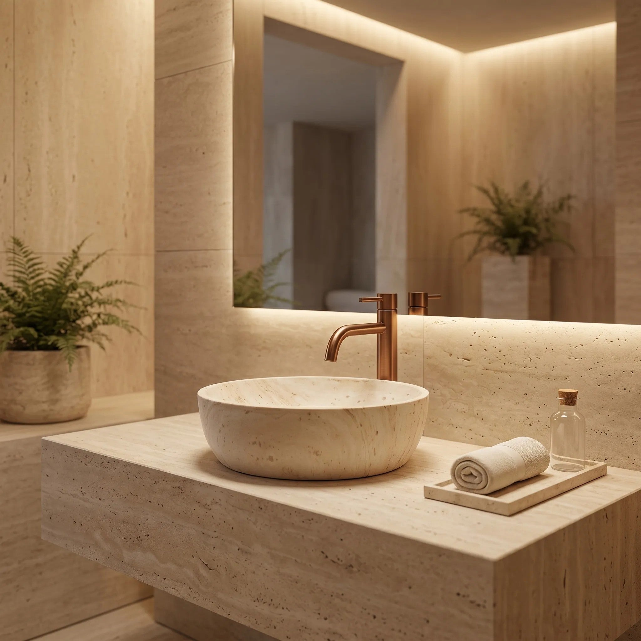 Pultos Mosdó Rea Amelia Travertine Classic 48 8