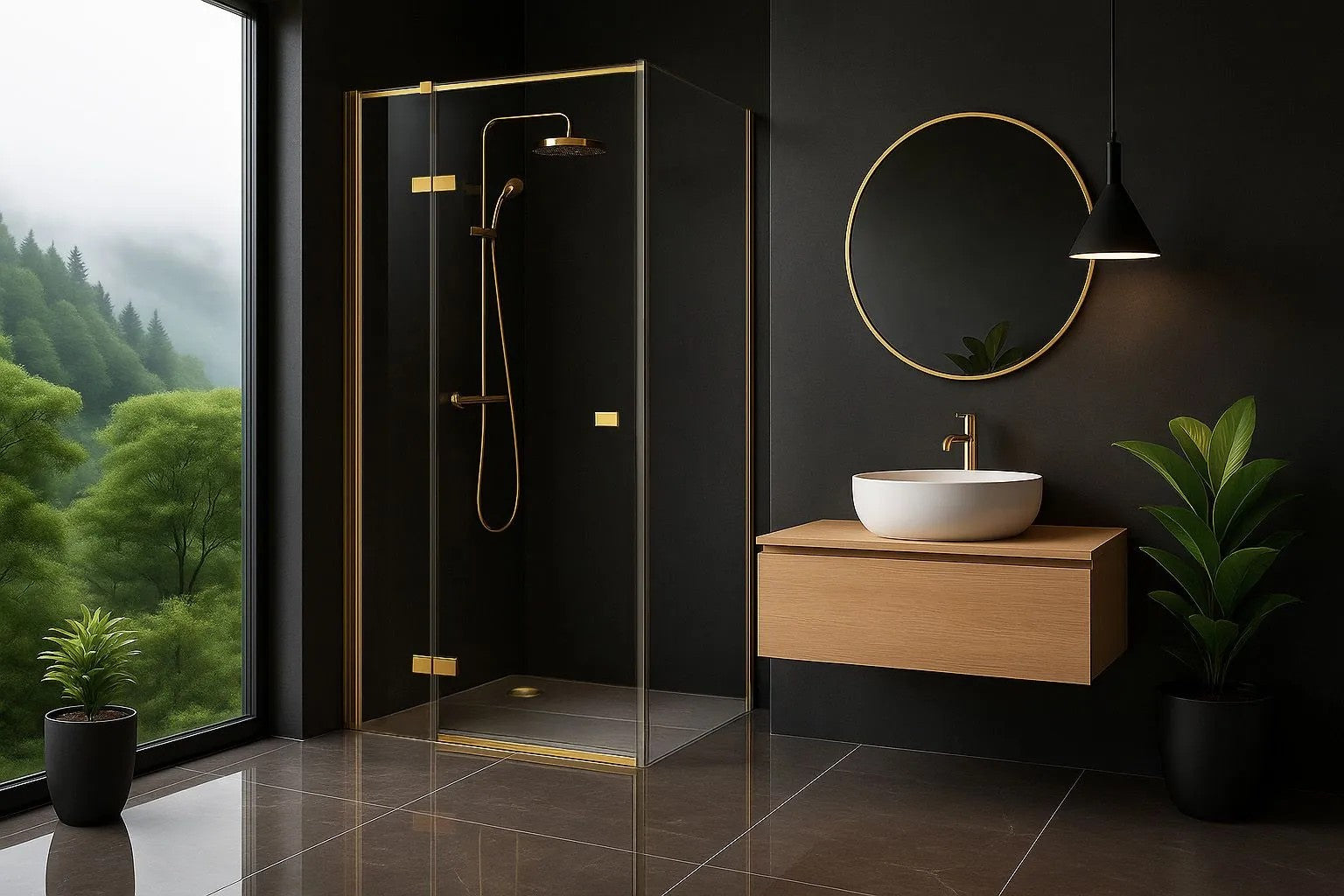 Zuhanykabin Rea Atlas 80x80 Brush Gold Jobb 8