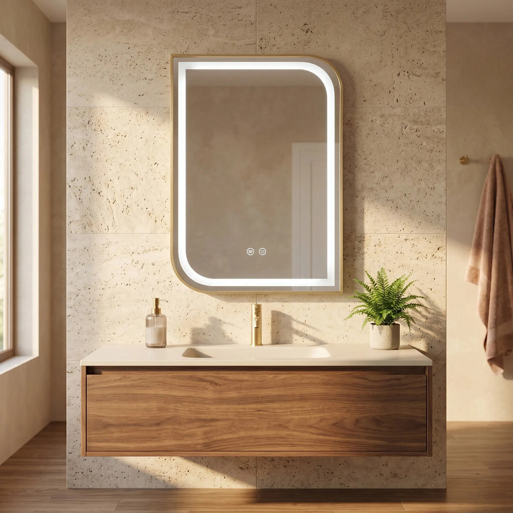 LED Tükör ZONE 80X60 GOLD BRUSH 8