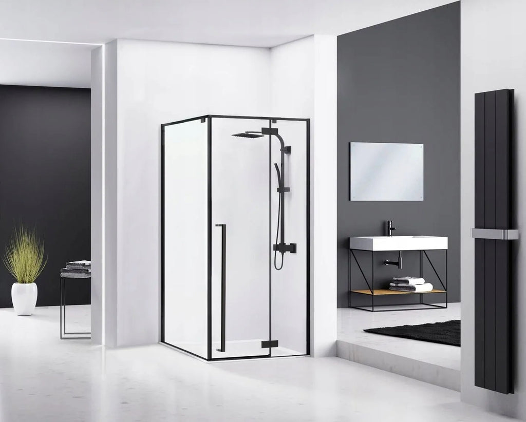 Zuhanykabin Fargo 90x90 Black Mat Fehér Savoy Zuhanytálcával 8