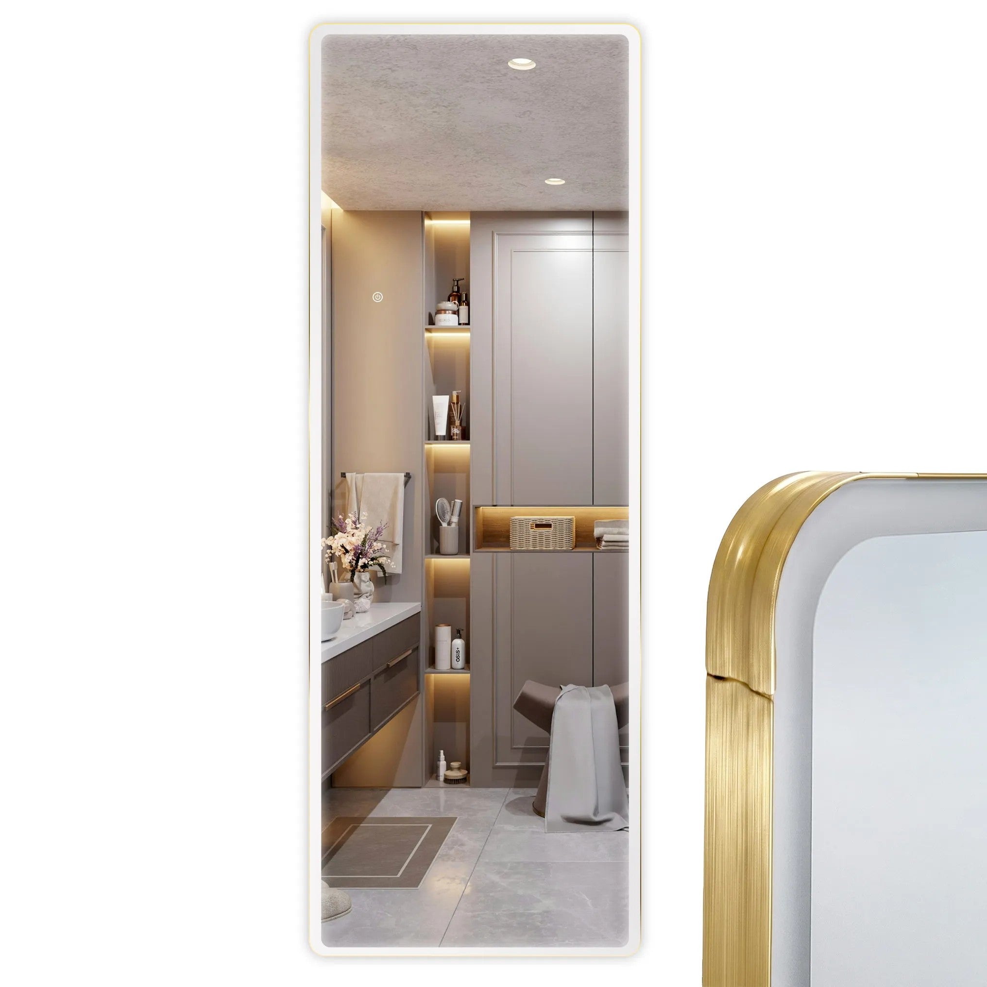 Tükör LED Classico 60x170cm Brush Gold 8