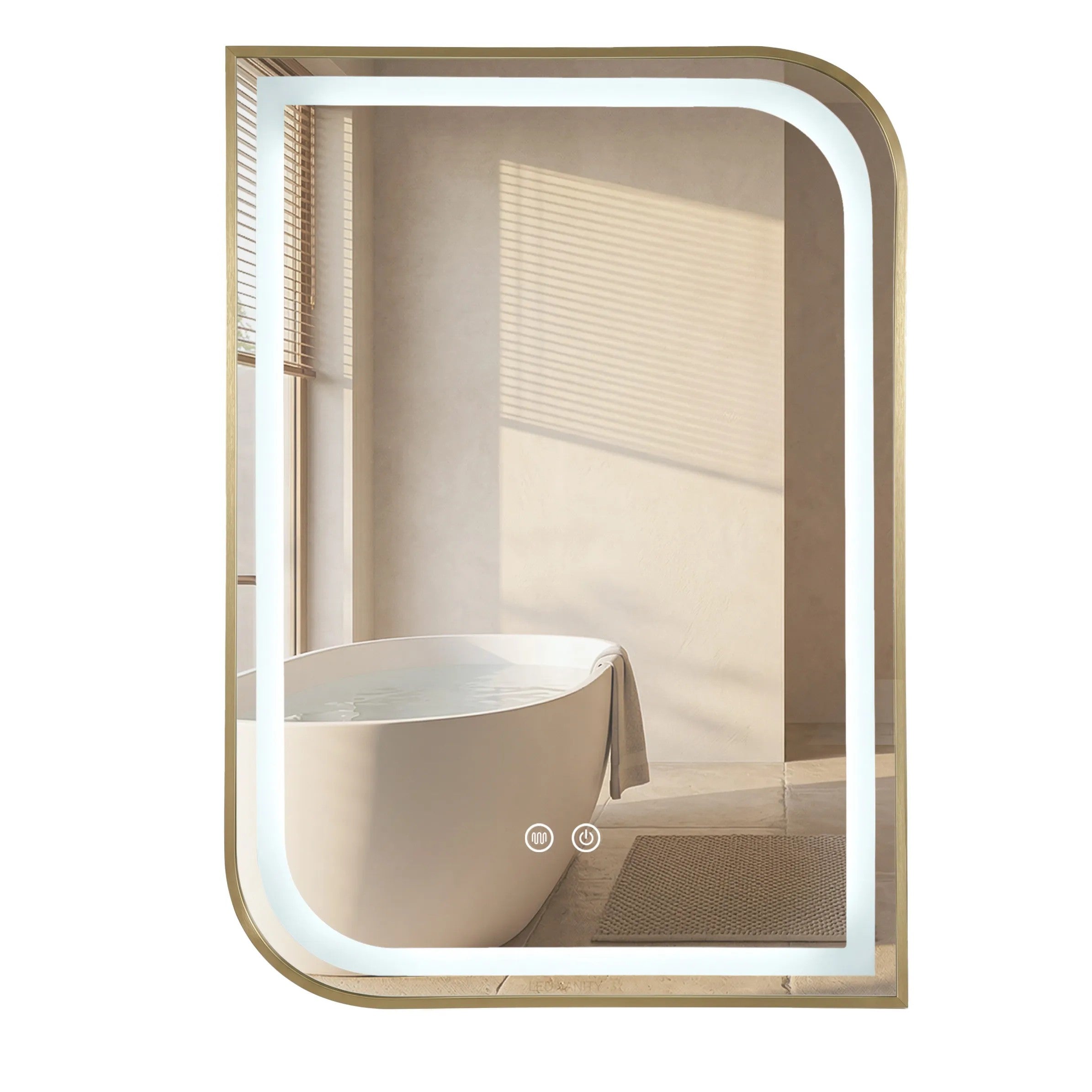 LED Tükör ZONE 70X50 BRUSH GOLD 8