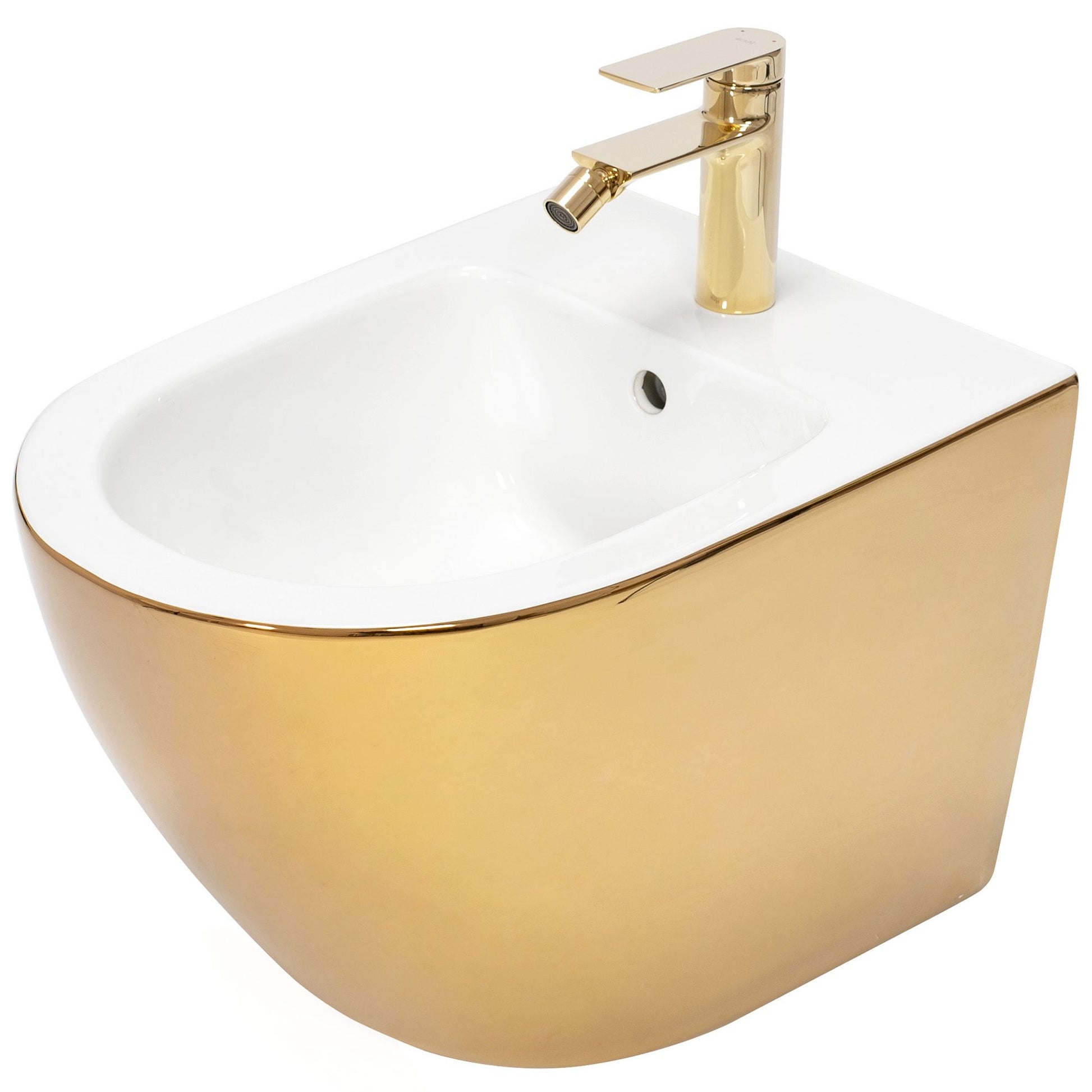 Wc Csésze Carlo Flat + Bidé Carlo Mini Gold/white Készlet 2