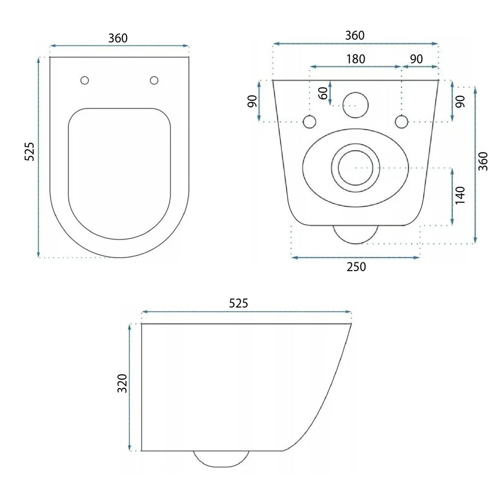 Felfüggesztett Wc Csésze Rea Eddy Tornado Rimless Flat N 9