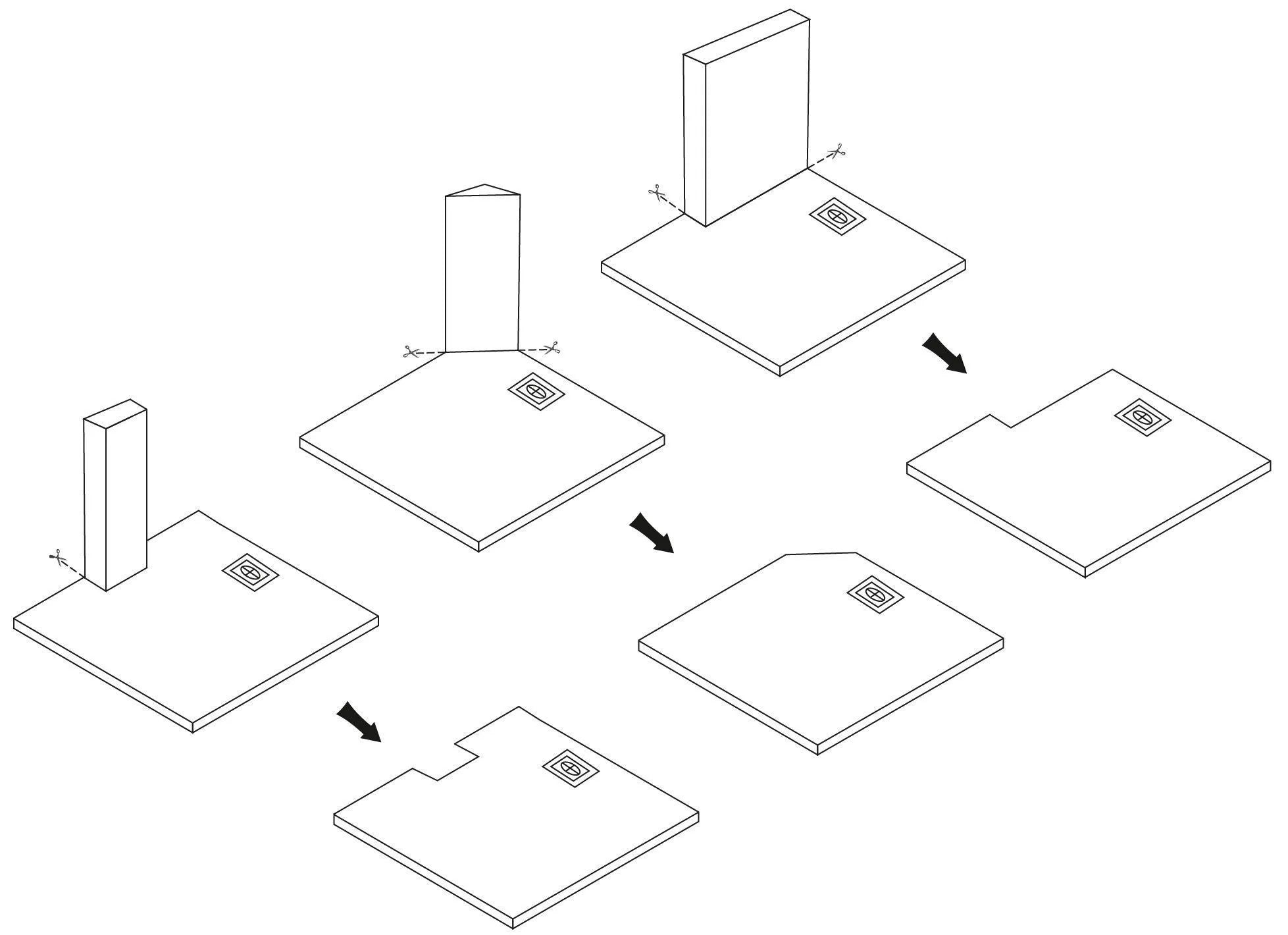 Zuhanytálca Bazalt CARRARA WHITE 90x90 9