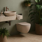 Focus Fali WC Csésze Szett + Pultra Szerelhető Mosdó Rea Focus Taupe 9