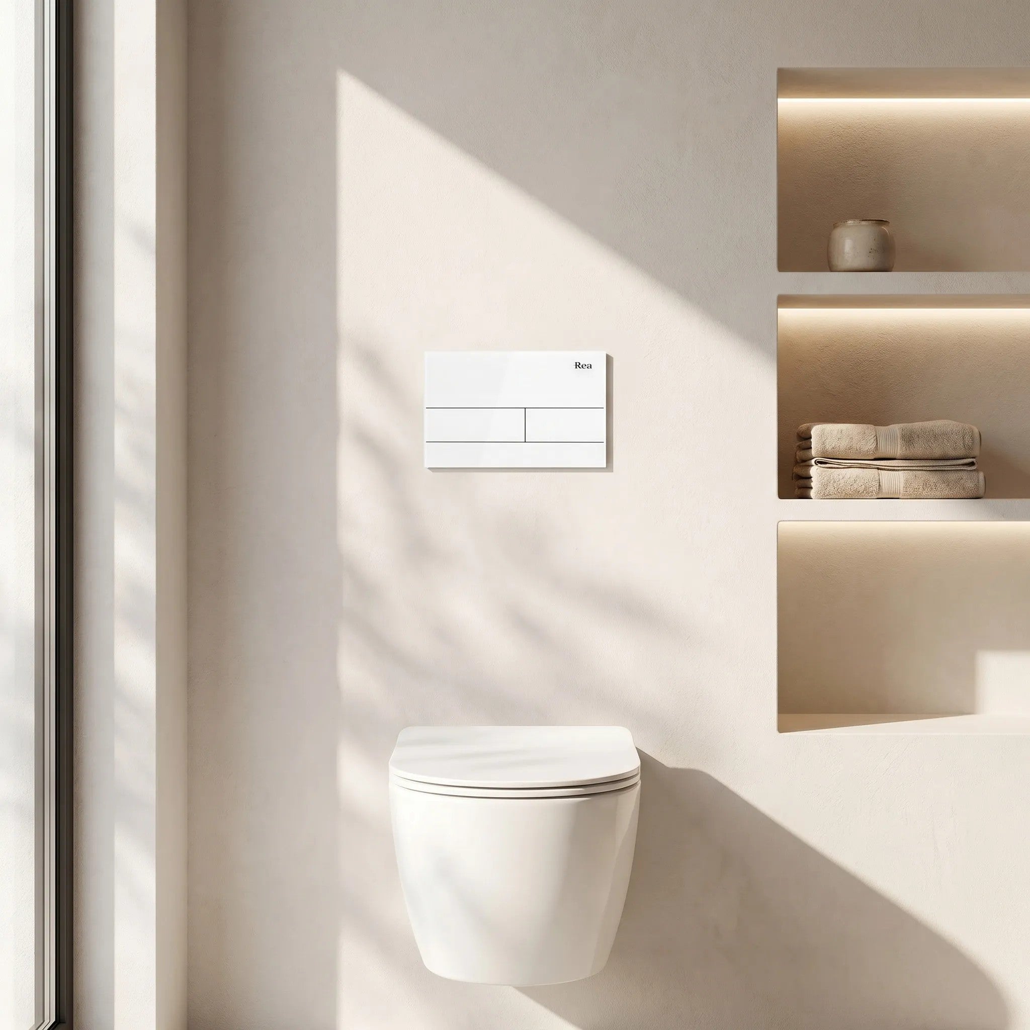 Beépíthető WC Tartókeret Szett Slim 024N T White Glass Nyomólappal 9