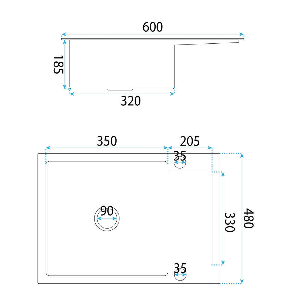 Acél Mosogatótálca Paul BRUSH GOLD Konyhai Csaptelep Nélkül 9
