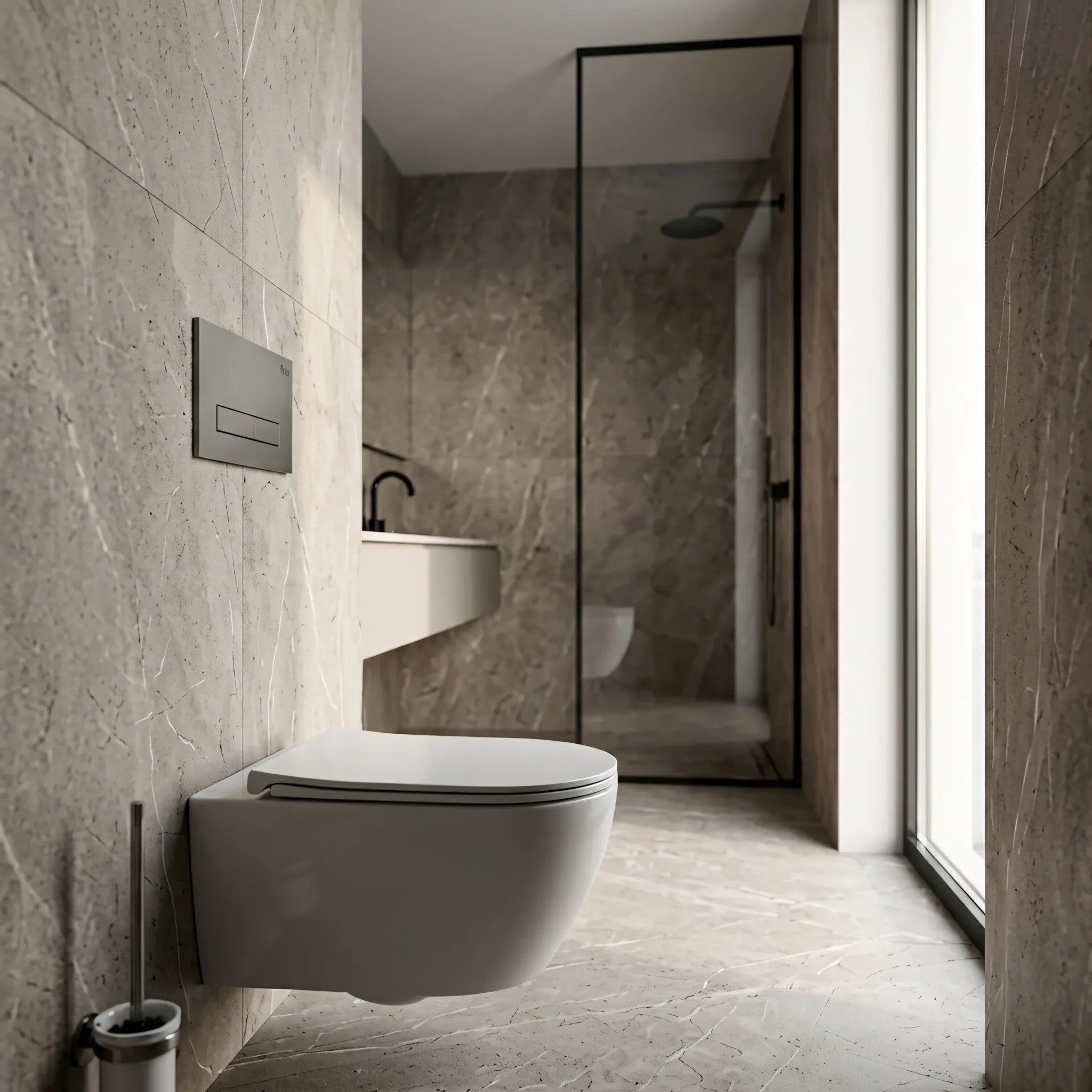 Beépíthető WC Tartókeret Szett Slim 024N HD Titan Nyomólappal 9