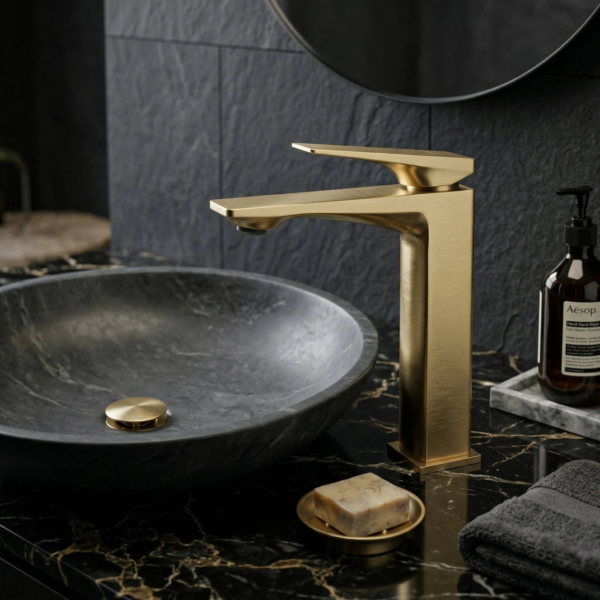 Fürdőszobai Csaptelep PREMIUM Rea Prime Brush Gold Low 9