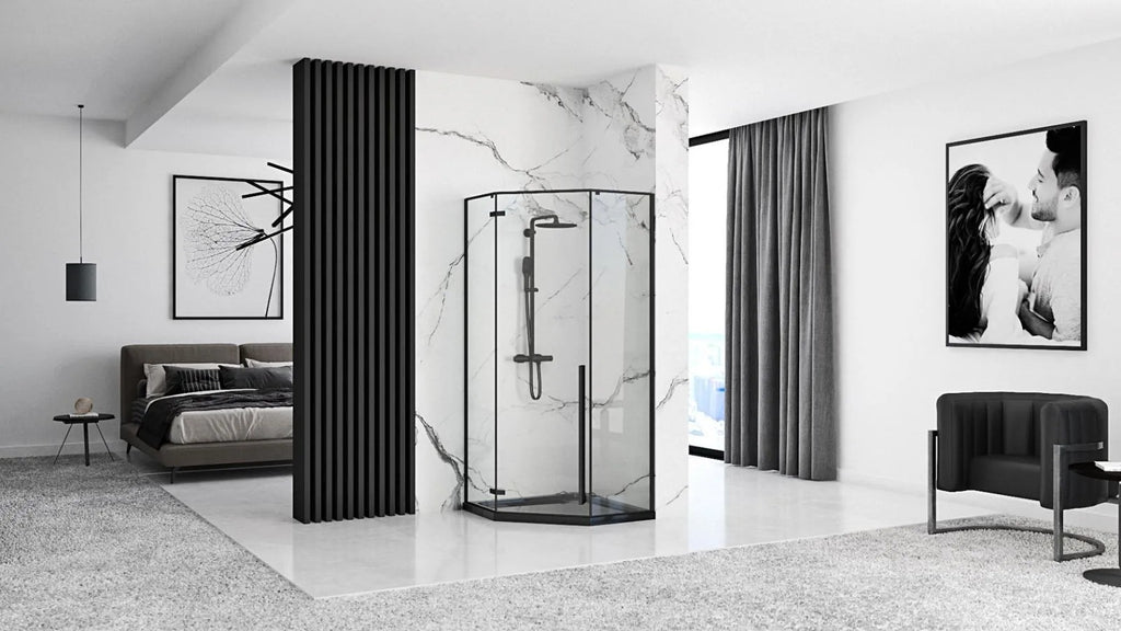 Zuhanykabin Rea DIAMOND 80x80 Black MAT Fehér Diamond Zuhanytálcával 9