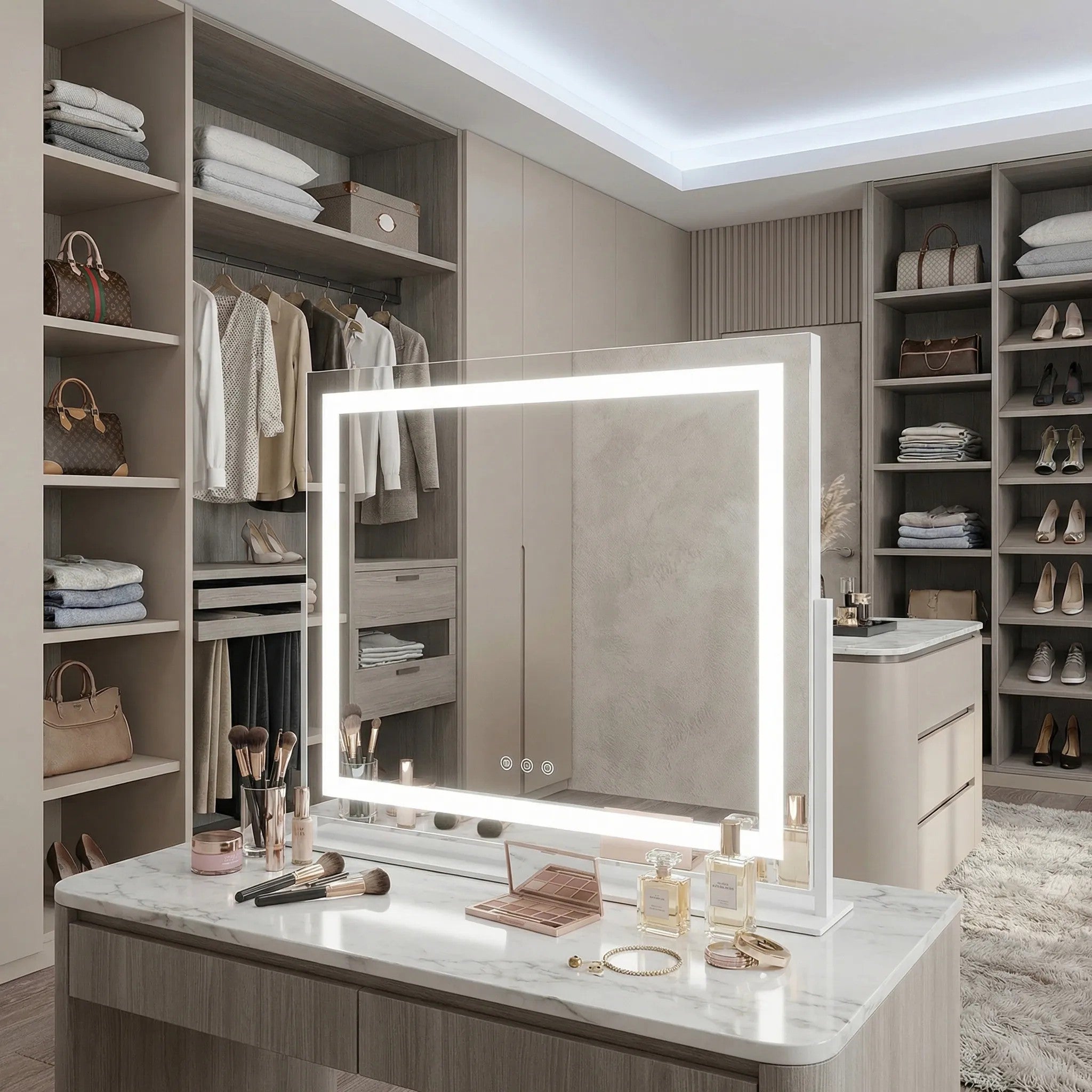 LED Tükör STUDIO White 58x45 9