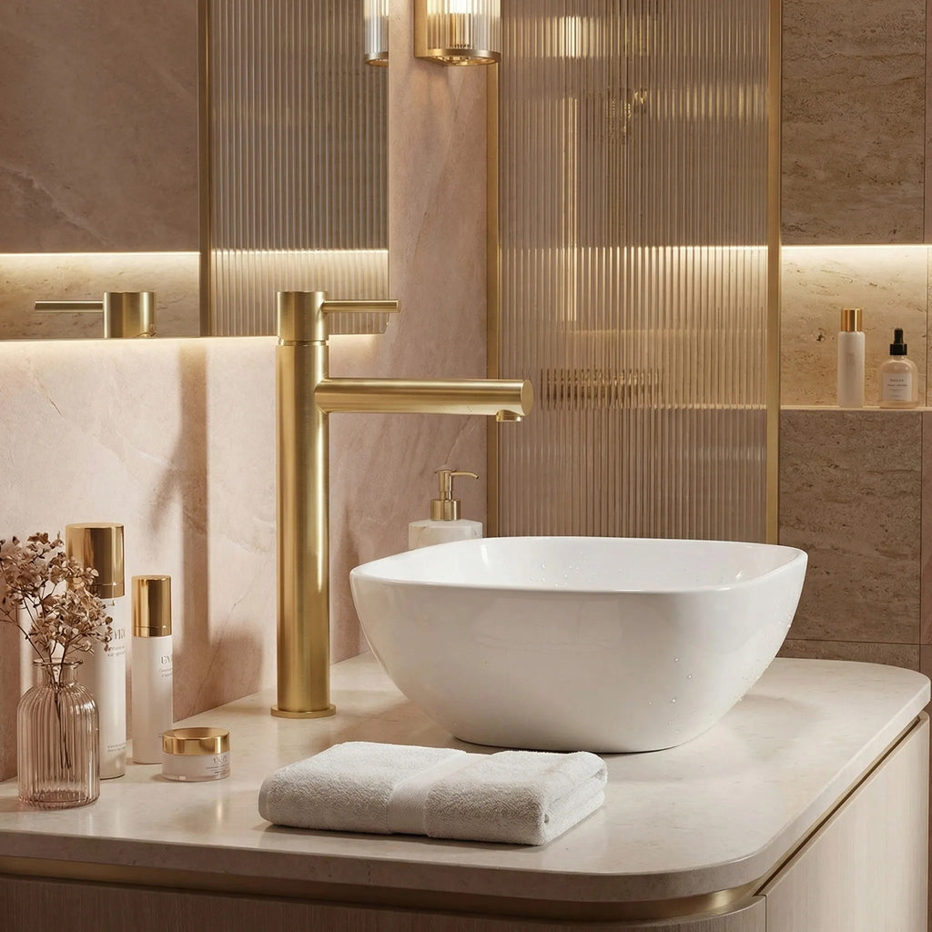 Fürdőszobai Csaptelep Rea Tess Brush Gold High 9