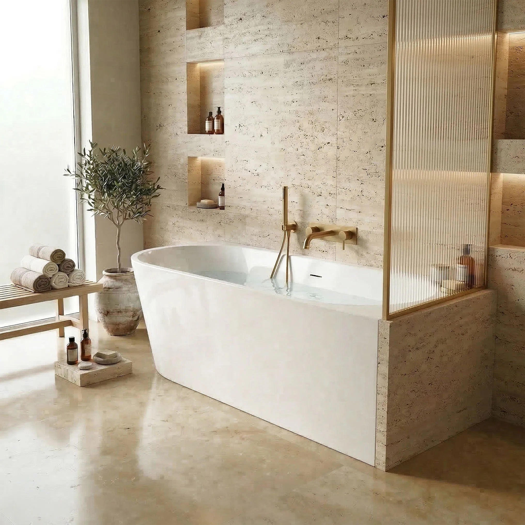 Fürdőkád SYDNEY BELLANTO RIGHT 160cm Szálcsiszolt Réz Dugófedél 9