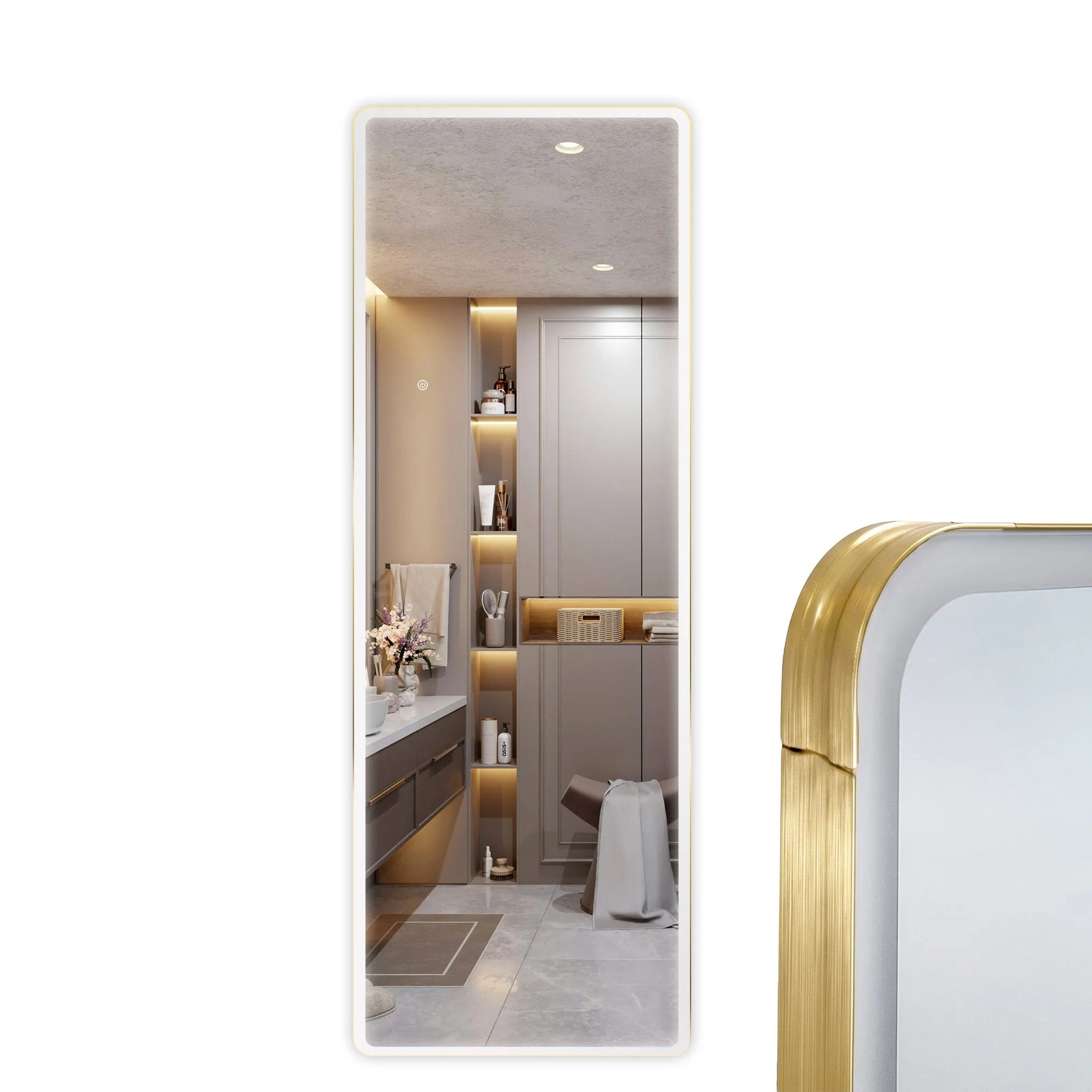 Tükör LED Classico 50x160cm Brush Gold 9