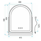 LED Tükör GLAM L.Gold 40x45cm 9