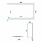 Süllyesztett Fürdőszobai Polc LED 30x45 Titan 9