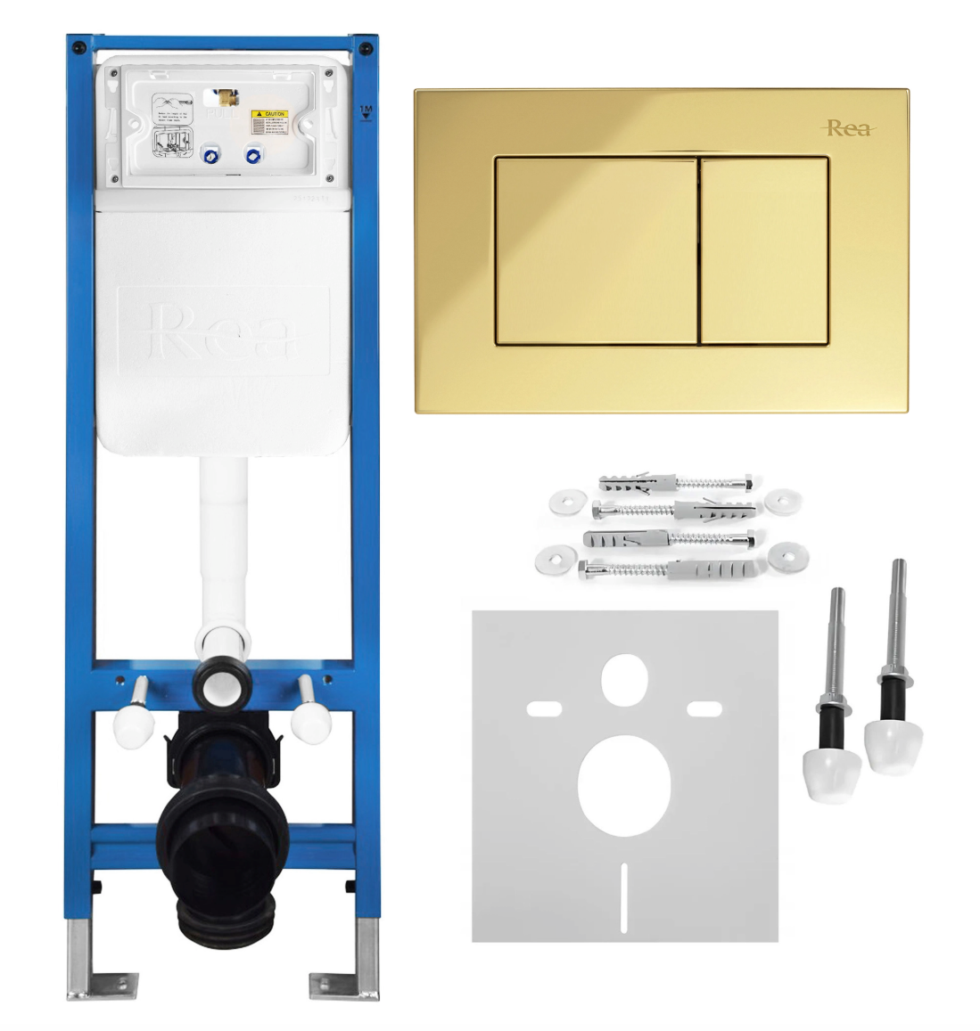 Beépíthető WC Tartókeret Szett Slim 024N J Gold Nyomólappal