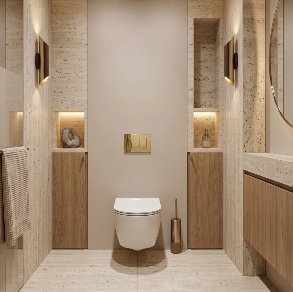 Beépíthető WC Tartókeret Szett Slim 024N J Gold Nyomólappal