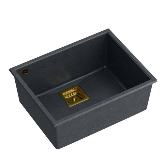 Gránit Mosogató David 50 Black Metallic Acél 1