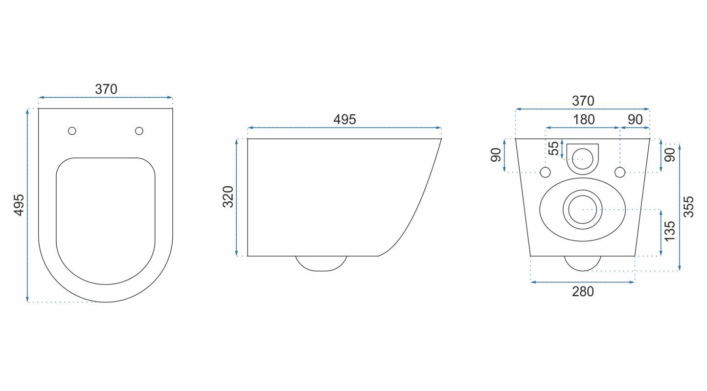 Felfüggesztett Wc-csésze Rea Carlo Mini Rimless Ecru 4