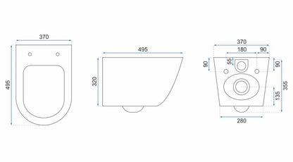 Felfüggesztett Wc-csésze Rea Carlo Mini Rimless Ecru 4