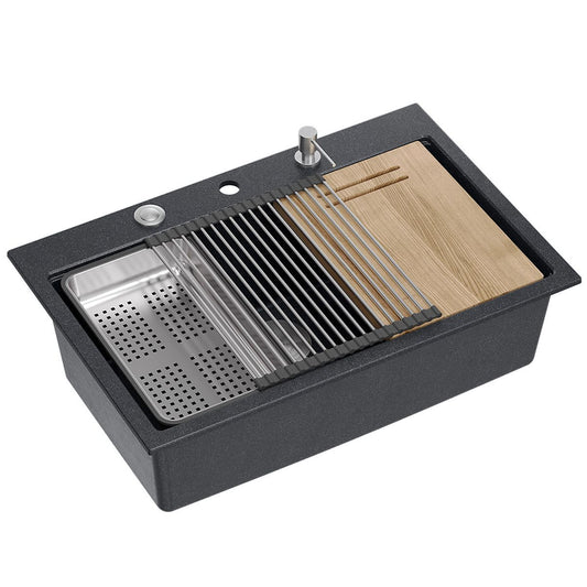 Gránit Mosogató Marc 110 Workstation Black Metallic Acél 1