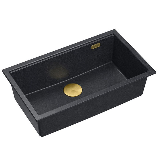 Gránit Mosogató Logan 110 Black Metallic Réz 1