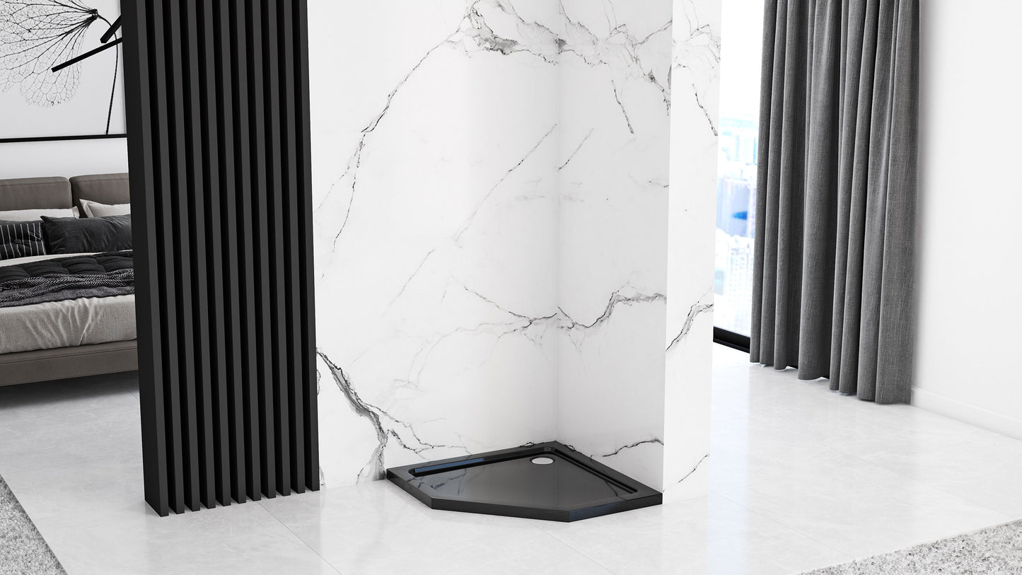 Zuhanytálca Diamond Black 90x90 7