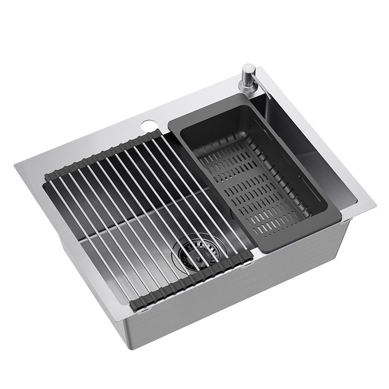 Acél Mosogatótálca Luke 110 Workstation Brush Nickel Konyhai Csapteleppel 2