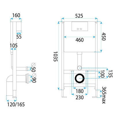 Falba Építhető Wc Tartály K011a-q T Black Glass 9